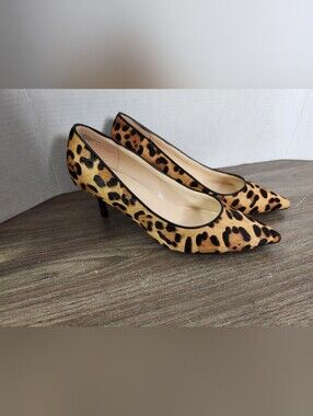 Nine West Cow Fur Leopard High Heels